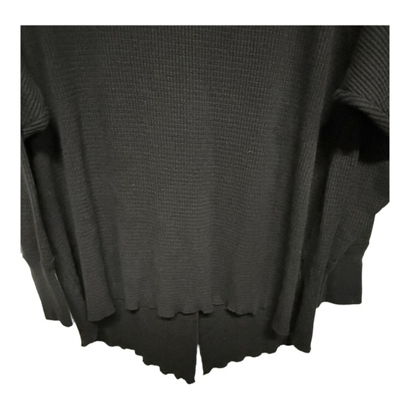 Free People Amelia Washed Black Oversized Long Sleeve Thermal Top Boho Size M - Picture 5 of 8